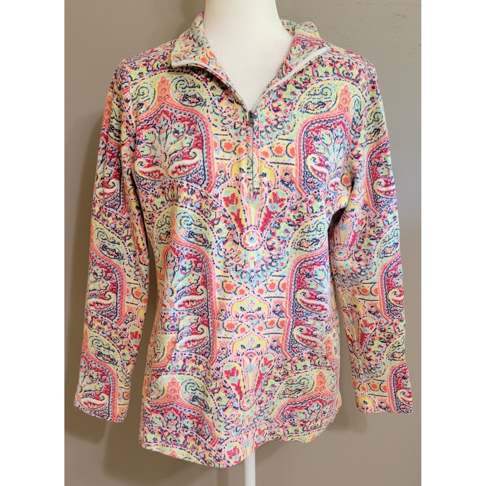 T by Talbots Cotton Quarter Zip Pullover